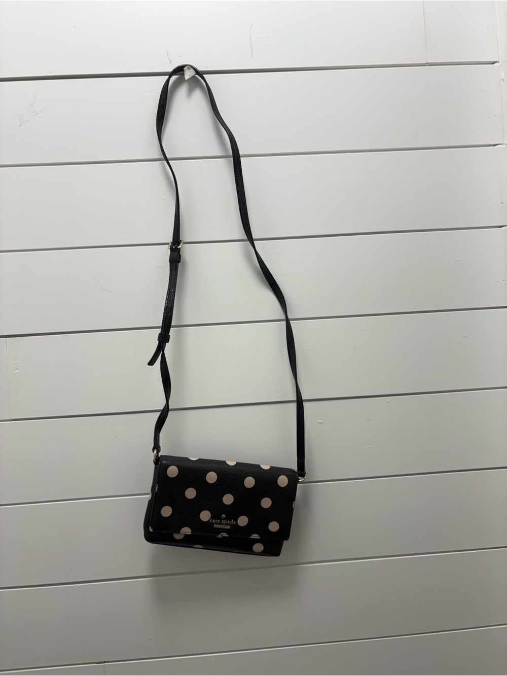 kate spade Black Crossbody with Cream Polka Dots